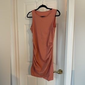 Tank dress with side roushing